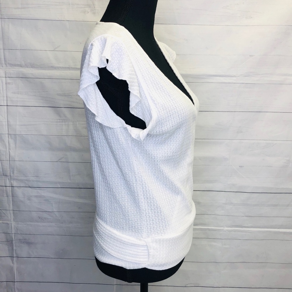 Francesca’s Ivory Wrap Top - Picture 3 of 7